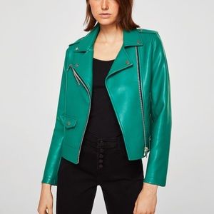 MANGO Faux Leather Moto Jacket
